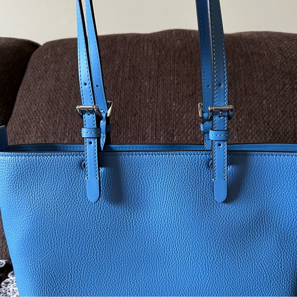MICHAEL KORS South Pacific Blue Medium Silver-Tone Hardware Tote Handbag NWT - Picture 12 of 15